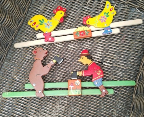 Lot jouets bois articulés - 2,