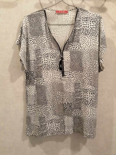 Blouse blanche noire - blouse,