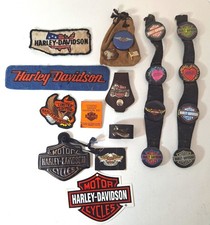 Collection of Harley-Davidson Patches, Pins, Belt Accessories and Badges