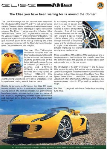 Catalogue brochure lotus elise - catalogue,