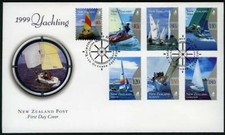 New Zealand 1615-1620,FDC. Yachting 1999.P Class,Laser,18-foot skiff,Hobie Cat,