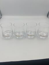 Hennessy Cognac Rocks Glasses Heavy Bottom with Gold Logo Set Of 4