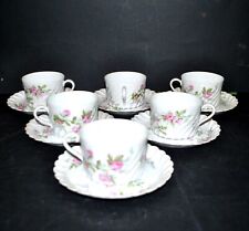 LIMOGES HAVILAND Lot 6 Coffee Cups Chocolate Pink Torso Porcelain Sylvie 1960
