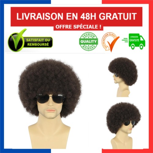Perruque courte bouclée - , brun