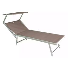 Lit De Plage En Aluminium Domus Zanzibar Pliable Avec Parasol Tortora