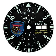 Cadran FORTIS pour Valjoux 7750 noir 35,2 mm '335 Mira Hellenic Tigers (HAF)'
