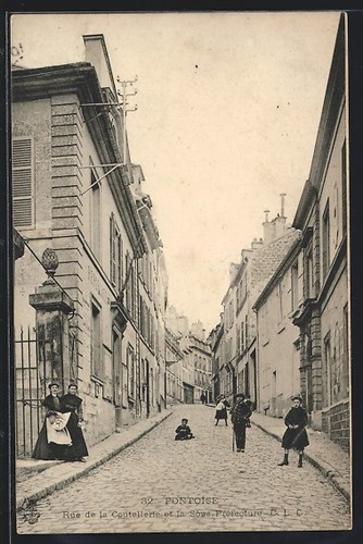 Cpa pontoise rue la - cpa, pontoise,