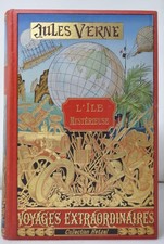 Jules Verne. L’Île Mystérieuse.  Engel. Dos au Phare. Hetzel.   quasi  parfiat
