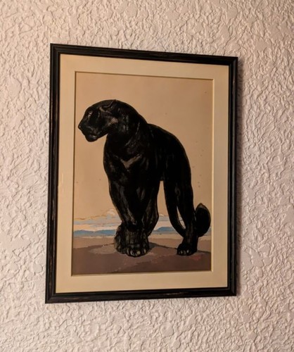 Lithographie panthere noire - -,