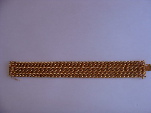 Gros bracelet plaqué or - bracelet,