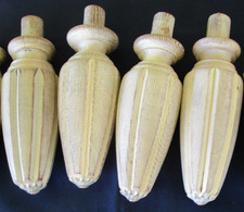 4 pieds bois embouts