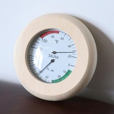 Loviver 14.5x3cm Digital Sauna Thermomètre Hygromètre En Bois pour Sauna Room