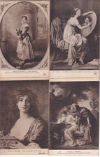 Lot of 4 old postcards postcards ROUEN museum paintings painters 3