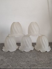 5 Glass Tulips. Vintage Pendant Lampshade
