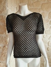 Tee-shirt ajouré noir neuf