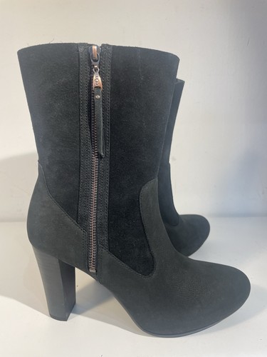 Ugg bottillons cuir noir zip - bottillons,