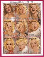 1995 MARILYN MONROE STAMP SHEET SOUVENIR 100 YEARS OF MOVIES BLONDE MONTSERRAT