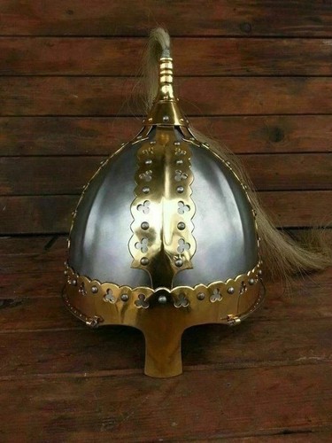 Casque acier laiton - acier, avec