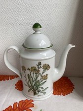 Ancienne Cafetiere Théière Porcelaine Bavaria Flora Germany Décor Fleur Alyssum 