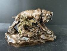 Antique Bronze Hunting Dog &