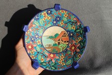 Très Belle Coupelle Plat Longwy Art Déco Emaux Floral