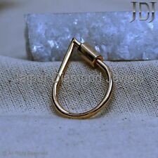 Carabiner Clasp Finding Drop Shape Yellow Gold 14k Jewelry Fine Lock Accessories