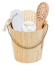 Coffret de Bain Soin et Massage Bien-Être dans Seau en Bois Femmes Hommes