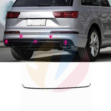 Matte Chrome Rear Bumper Spoiler Molding Trim For Audi Q7 4MB S-Line 2016-2019