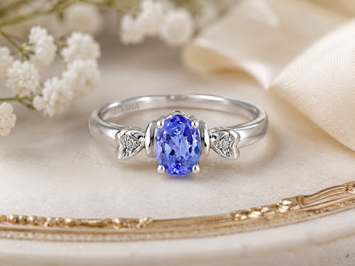 Bague ovale naturelle bleu