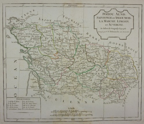 Carte ancienne france poitou - france,