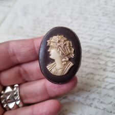 Camée Ancien Napoléon III Portrait Femme Céramique XIXè Victorian Cameo