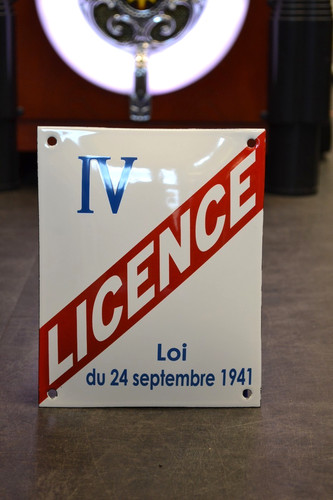 Plaque émaillée licence - plaque,