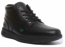 Bottes En Cuir À Lacets Kickers Kelland Hi Pour Jeunes En Noir Taille UK 3 - 6