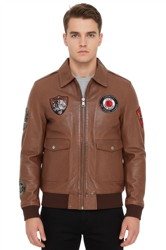 Veste cuir aviateur 1 - veste, en