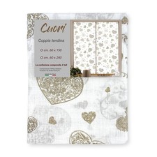 Paire de rideau en verre coeur