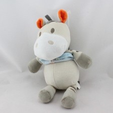 Doudou ane zébre gris bleu