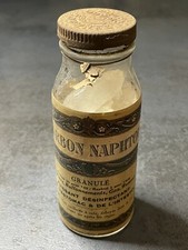 19th Century Naphthole Coal Pharmacy Bottle with Vintage Container RARE