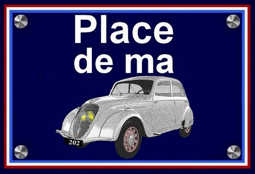 Plaque place ma peugeot - plaque, "