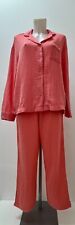 Ladies New Ex M&S  100% Cotton Coral  Pyjamas Size 8 10 12 14 16 18 20