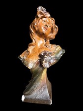 Statue, buste de femme en