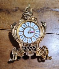 Ancienne pendule Jaeger Lecoultre Louis XV, métal doré - Suisse, années 50-60