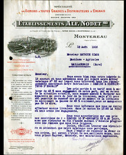 MONTEREAU (77) FACTORY OF AGRICULTURAL MATERIALS / SEEDERS ""Alf. NODET"" Letter in 1926