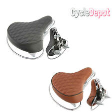 Cruiser Heavy Duty Saddle Bicycle Seat Diamond Stitched Velo Web Spring Bike