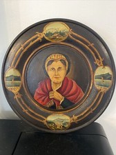 Ancienne Peinture Sur Bois Costume Savoyarde Femme Frontiere Signe Wagner Art 