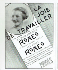 publicité Advertising  AD 0223  1937  Roneo  la joie de travailler meubles machi
