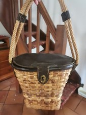 Sac panier ancien tressé en