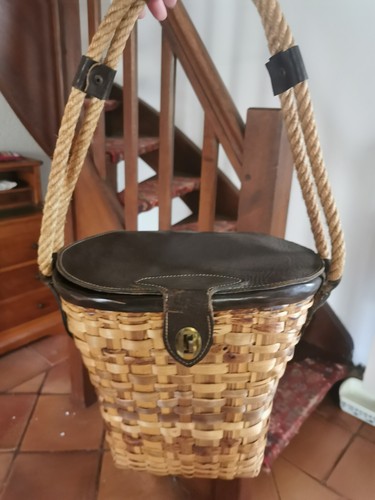 Sac panier ancien - , tressé