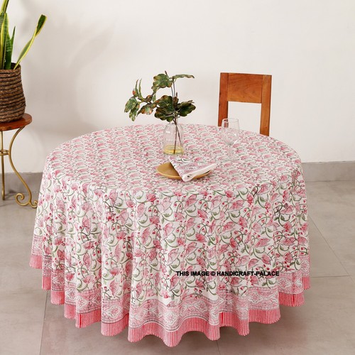 Nappe ronde coton floral - nappe, en