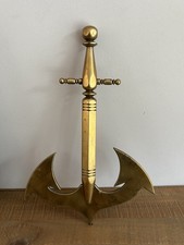 Ancre de Bateau En Laiton - Décoration Murale - Vintage 31x21 cm