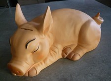 TIRELIRE COCHON XXL en PLATRE - Haut 20cm - Long: 43 cm - Larg: 22 cm environ